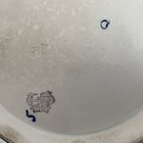 Antique, flat, bowler cup, centerpiece, Gien earthenware, nineteenth century, Renaissance décor