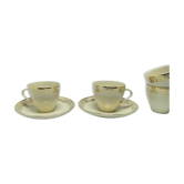 Pair of Ewa cups, mid-century modern, ivory white porcelain, Poland, 1970s