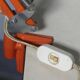 Lampe orange archi 1970