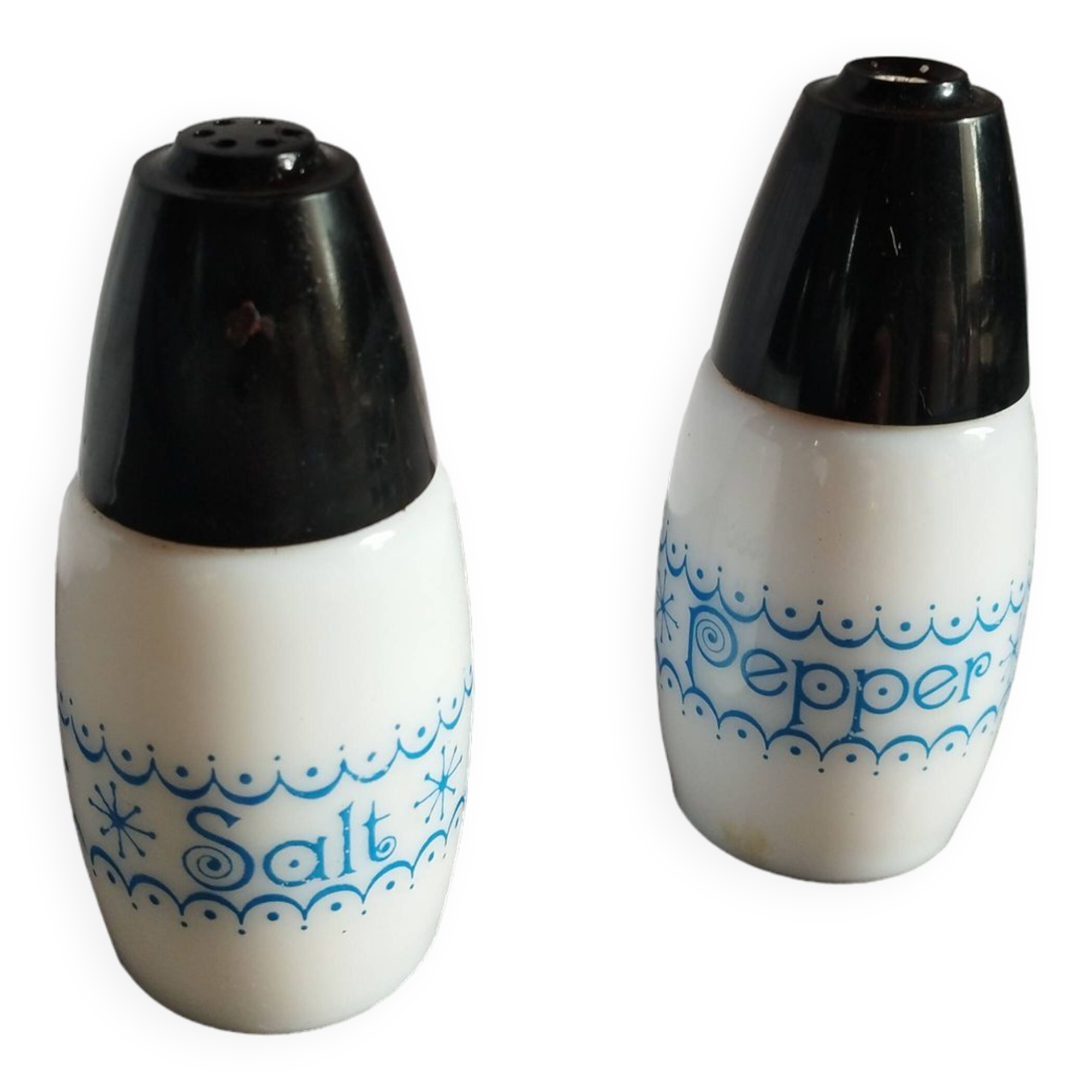 duo salt and pepper shaker Gemco blue flakes