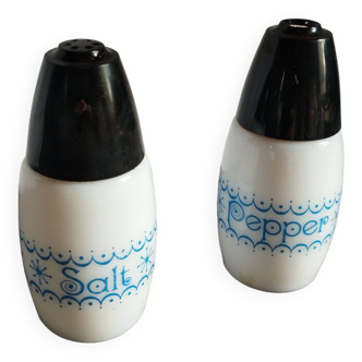 duo salt and pepper shaker Gemco blue flakes