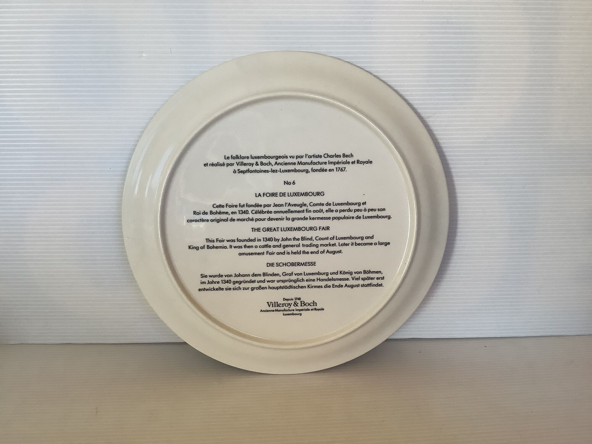 Assiette la foire de Luxembourg villeroy et boch
