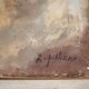 Oil on canvas signed Raymond Galliano, abstract composition, large wall painting, interior decoration.