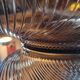 Smoked glass bowl with a radiating embossed pattern — 1970s