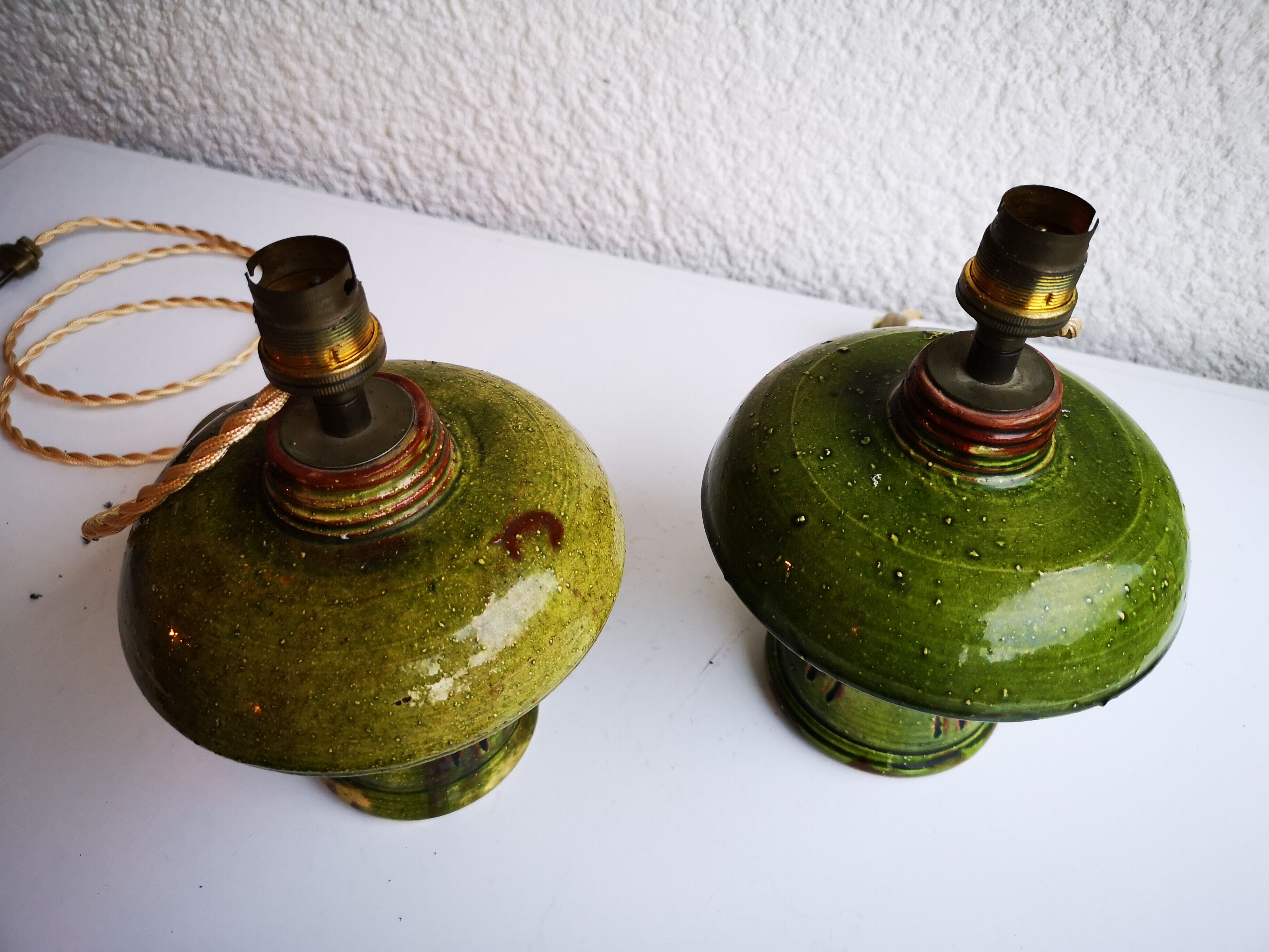 Pair of ceramic lamps