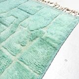 Authentic turquoise Beni Ouarain Berber rug with engraved patterns, 1.58 x 1.07 m