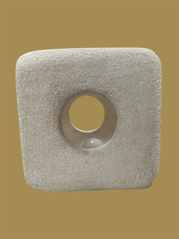 Lampe cube par albert tormos en pierre calcaire année 60 70