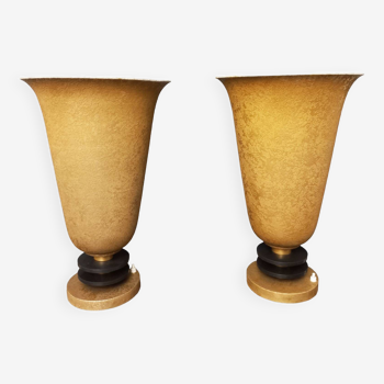 Important pair of art deco lamps