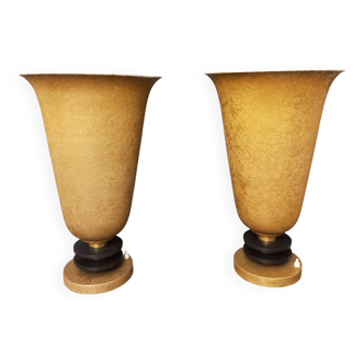 Important pair of art deco lamps