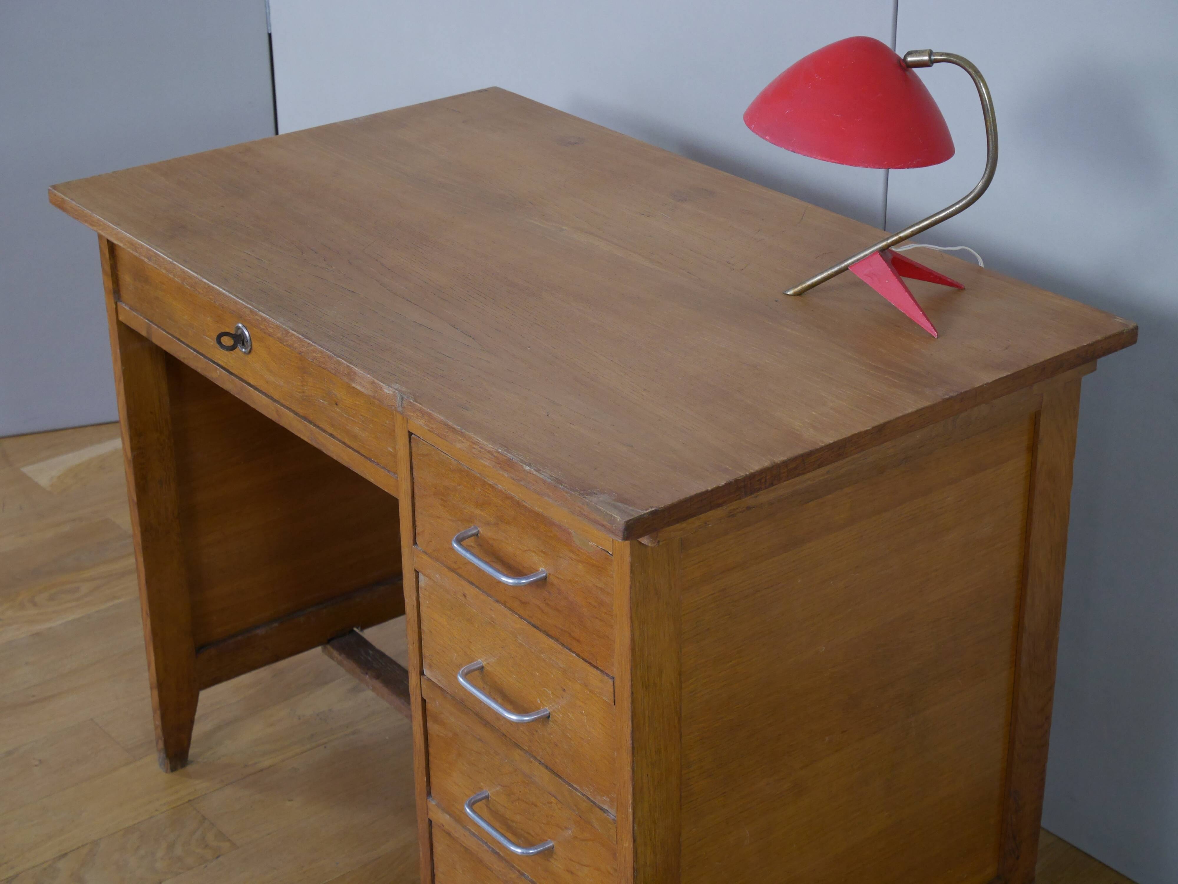 Bureau en chêne des années 50 60