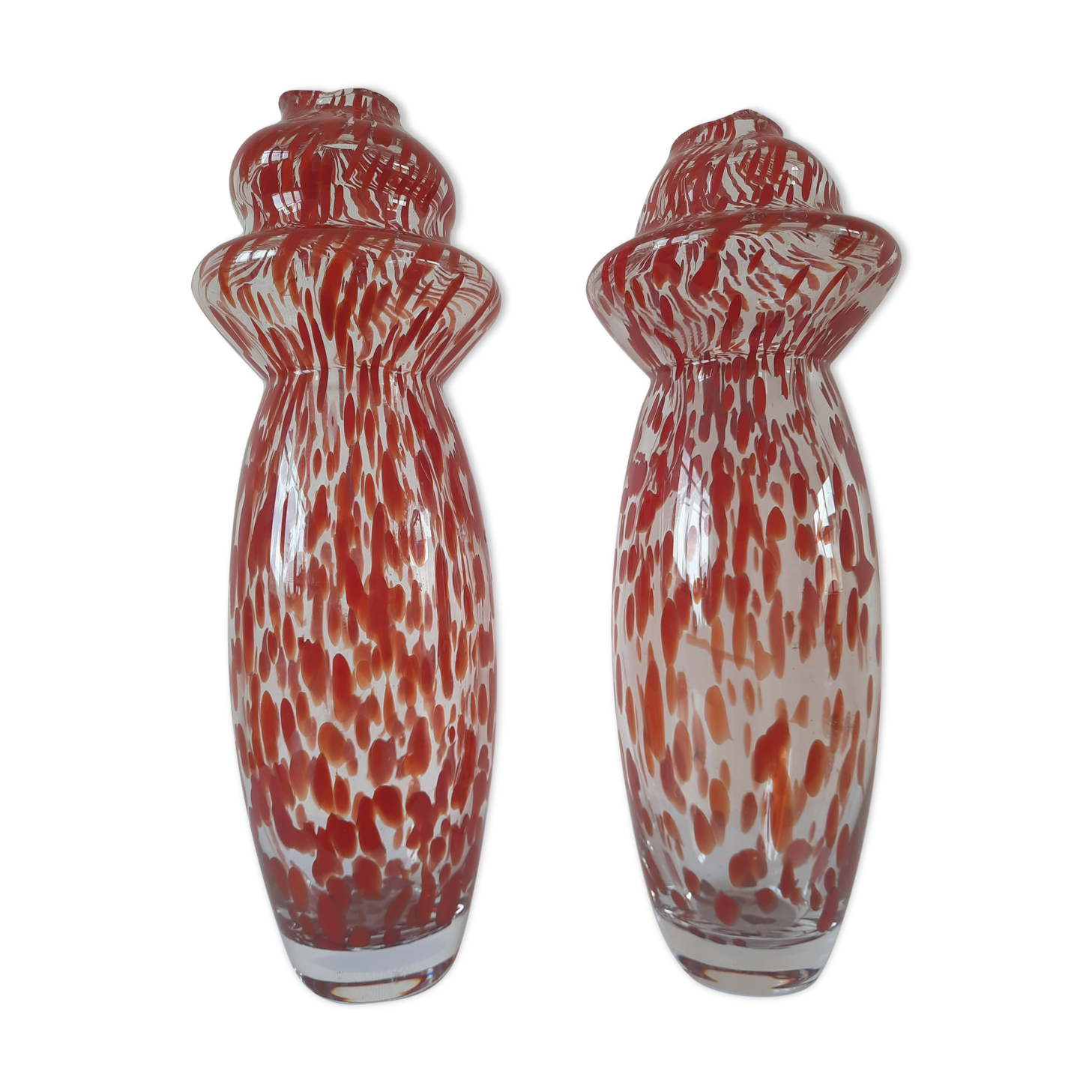 Pair of Murano blown glass vases, Carlo Moretti