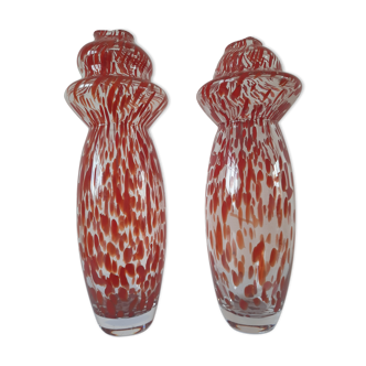 Pair of Murano blown glass vases, Carlo Moretti