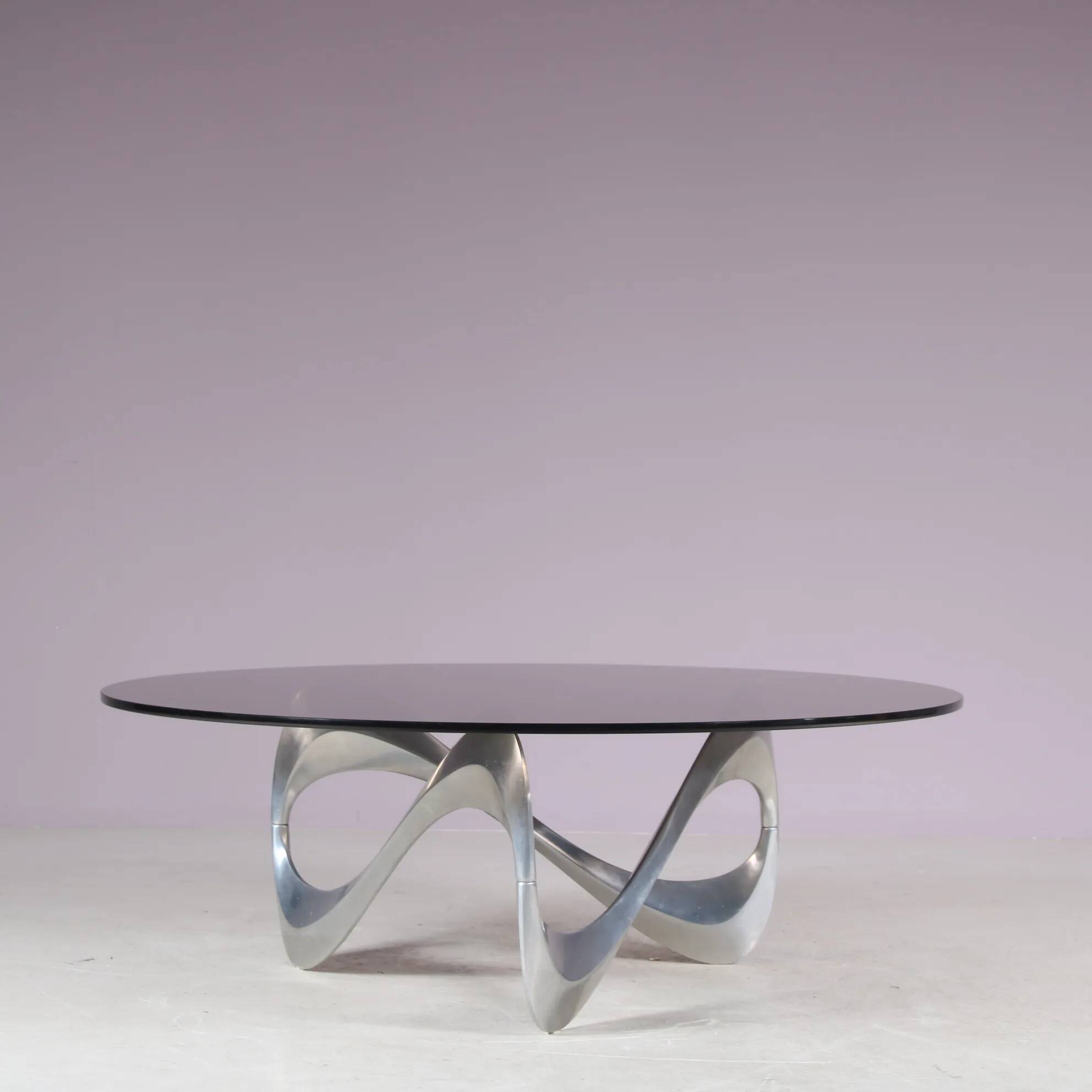 1970s "Snake" coffee table by Knut Hesterberg for Ronald Schmidt, Germany