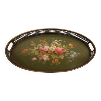 Oval tray in painted sheet metal Napoleon III