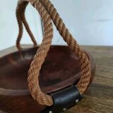 Adrien Audoux and Frida Minet rare basket in solid oak and rope