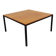 Vintage modernist square coffee table in teak and black metal from the 60s