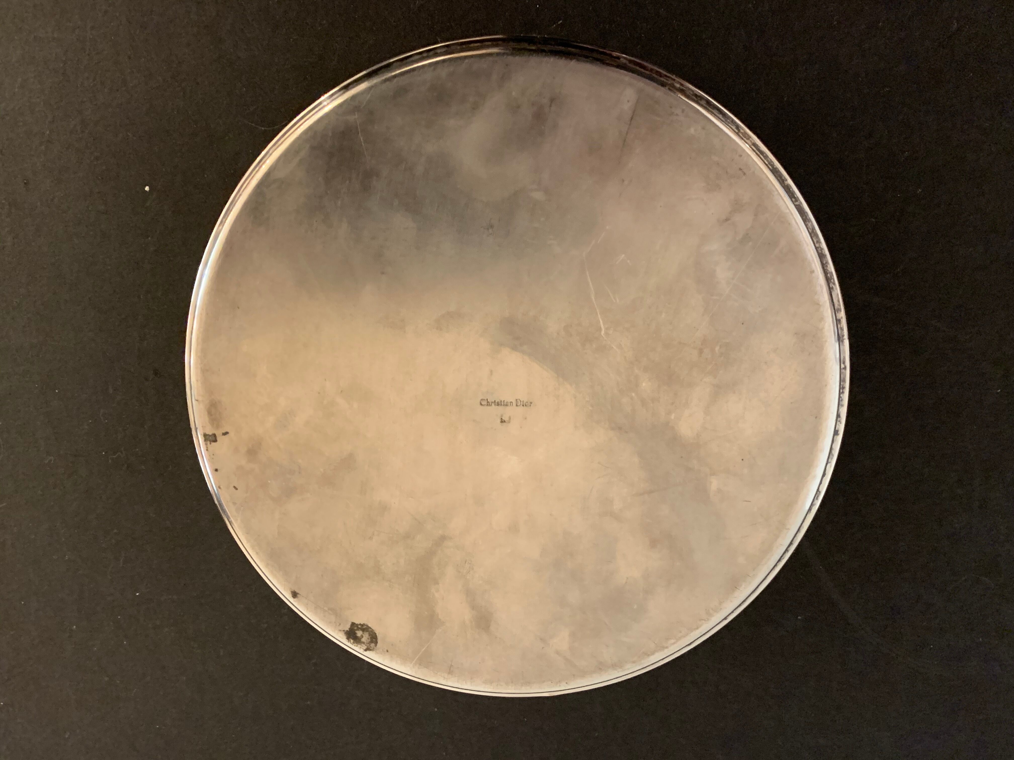 Christian Dior box with silver metal lid