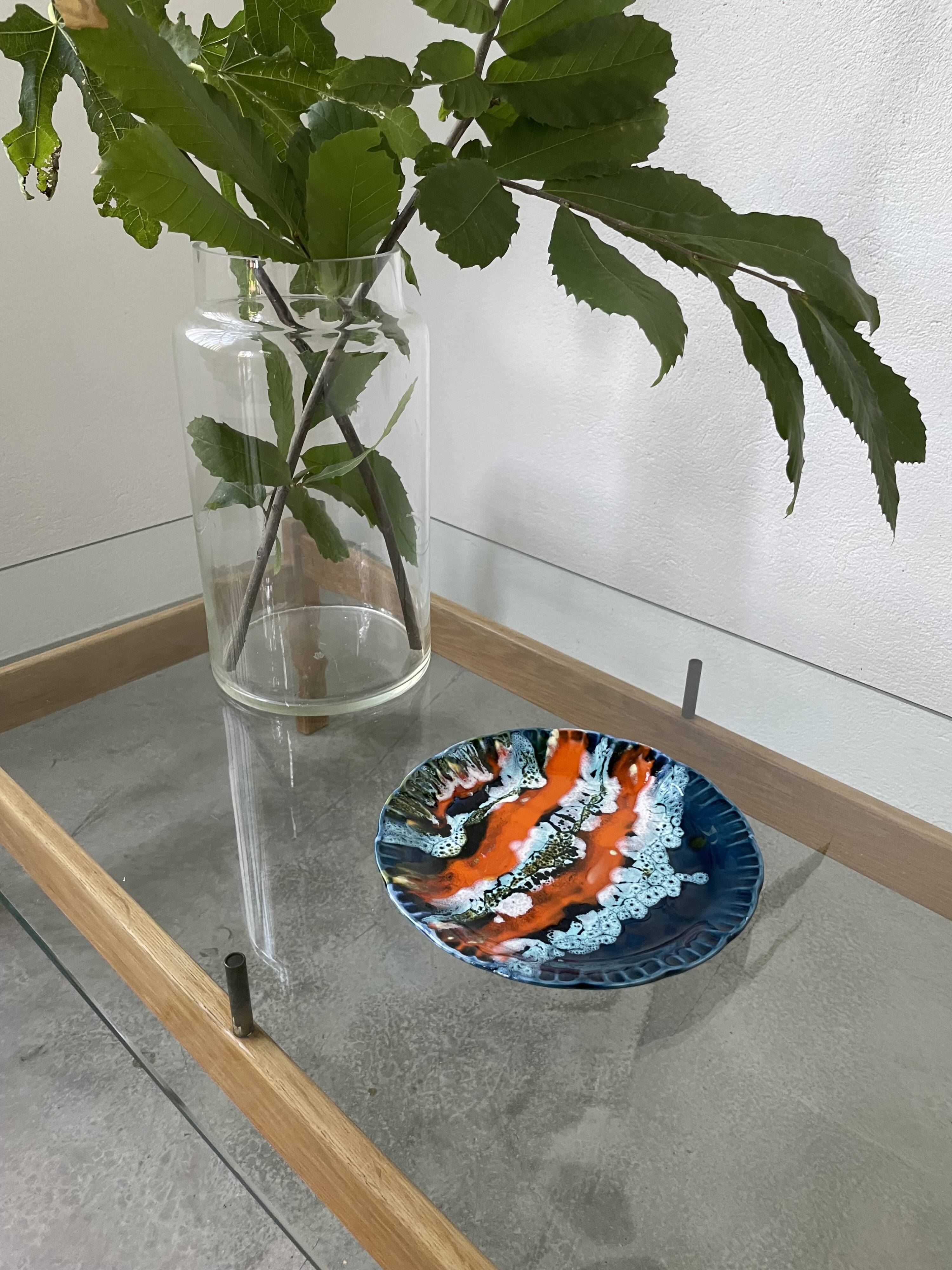 Vallauris ceramic blue plate