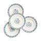 4 assiettes plates terre de fer, motif François Ier, Salins, France