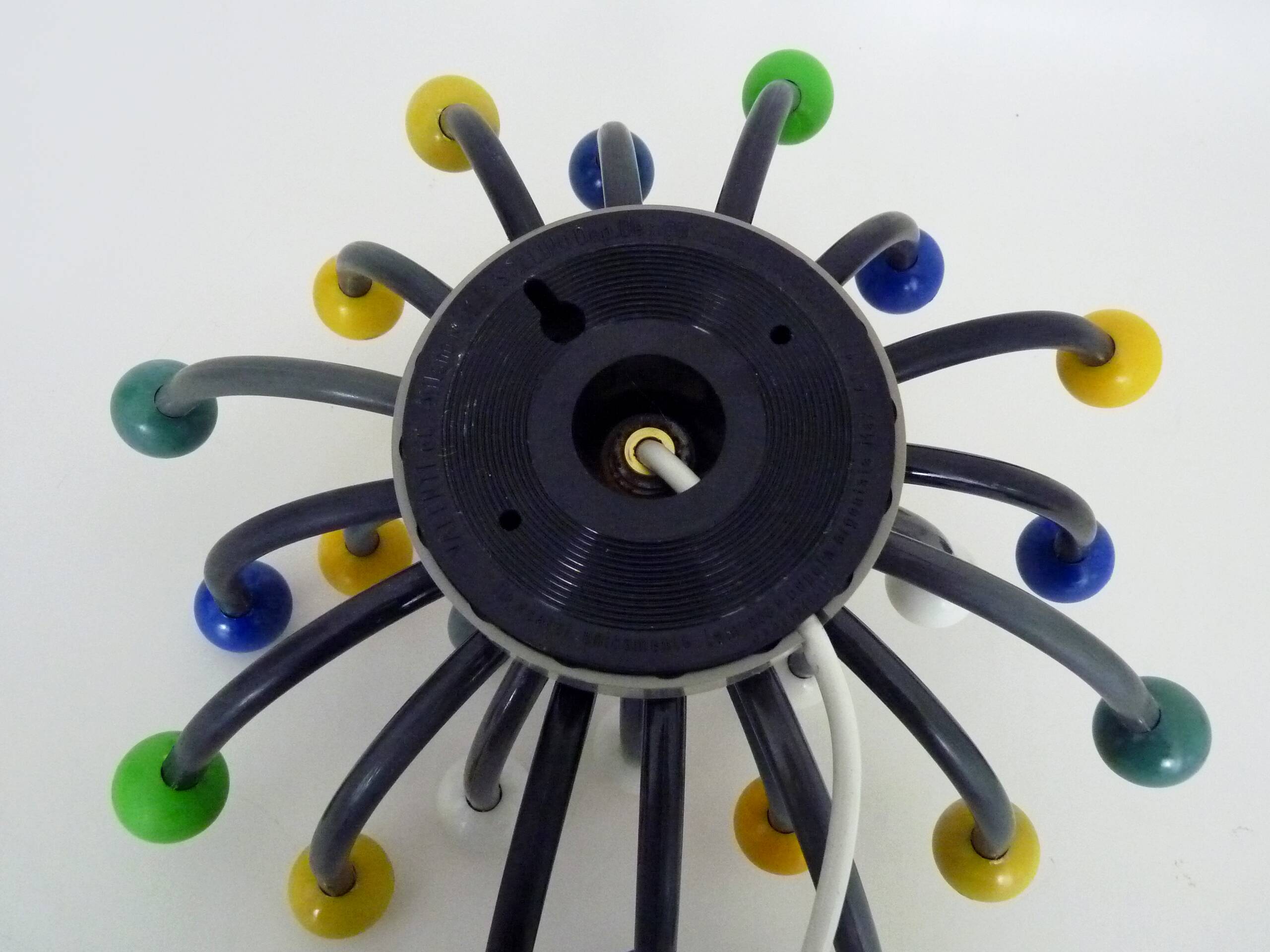 Vintage Pistillino wall lamp in silver plastic by studio Tetrarch for Valenti, Italy