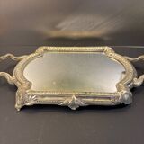 Silver metal mirror tray