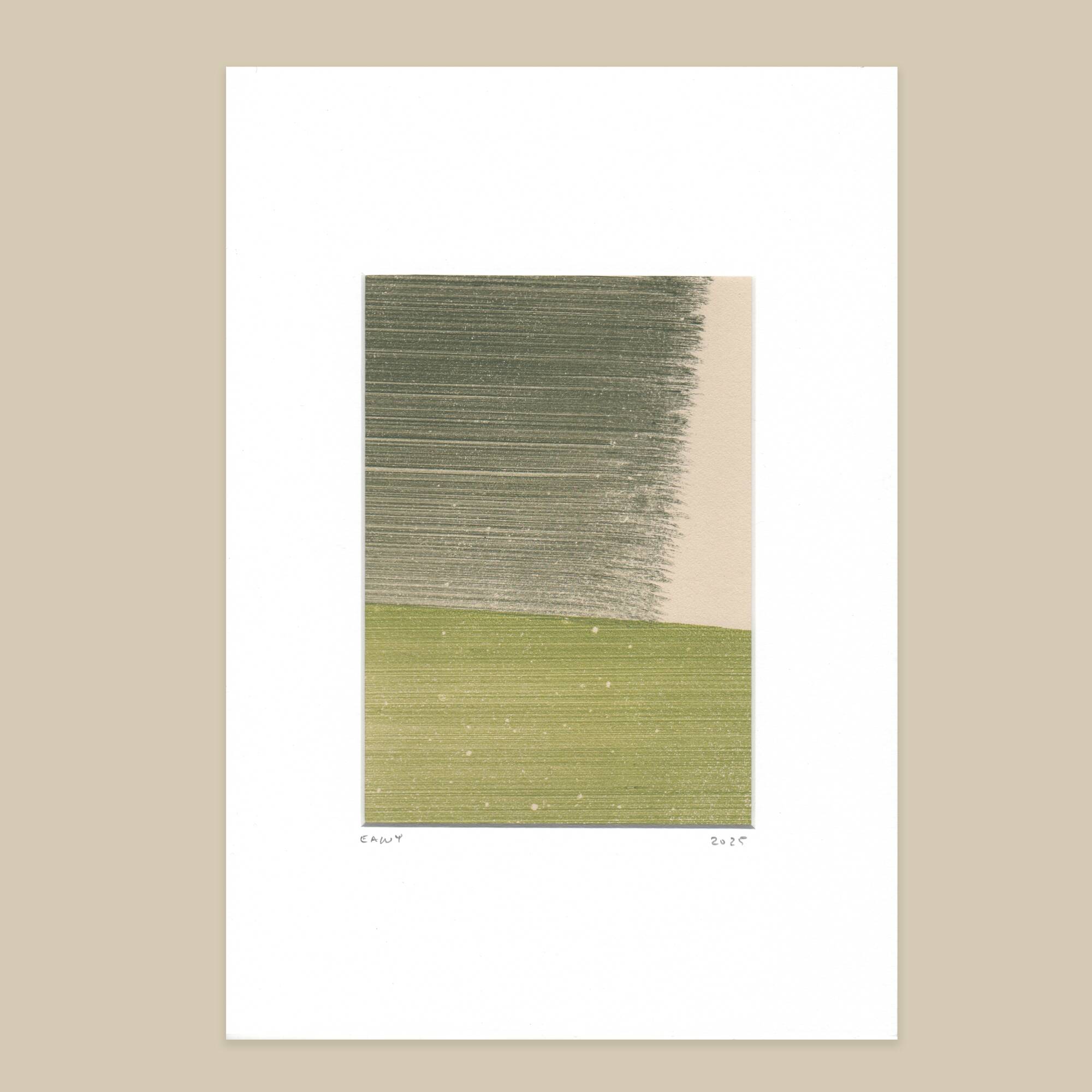 Abstract painting on paper b285 signed Eawy