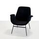 Vintage Italian armchair in black velvet attributed to Gastone Rinaldi