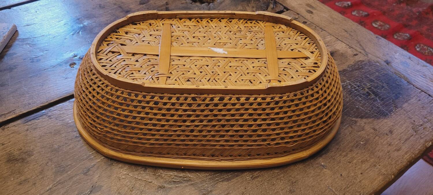 70s Asian wicker basket