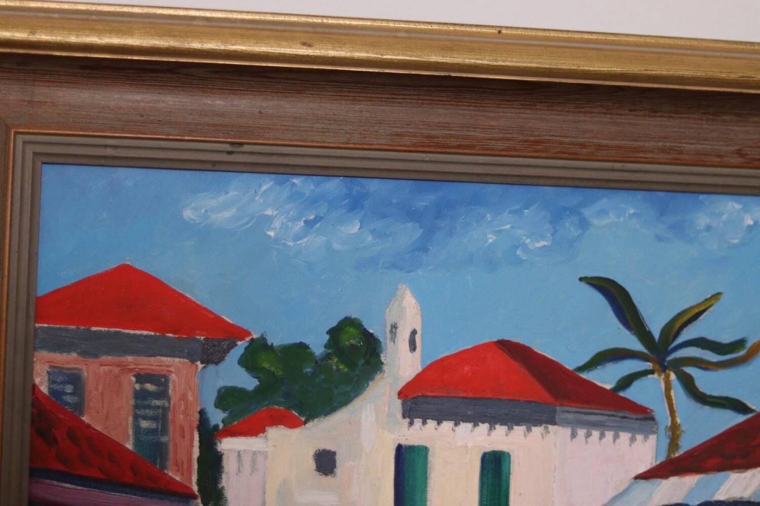 Original Swedish Oil on Canvas – “City View” by Gösta Sigfrid