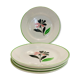 X5 small plates floral pattern glass Digoin sarreguemines Rustic -France -retro-vintage