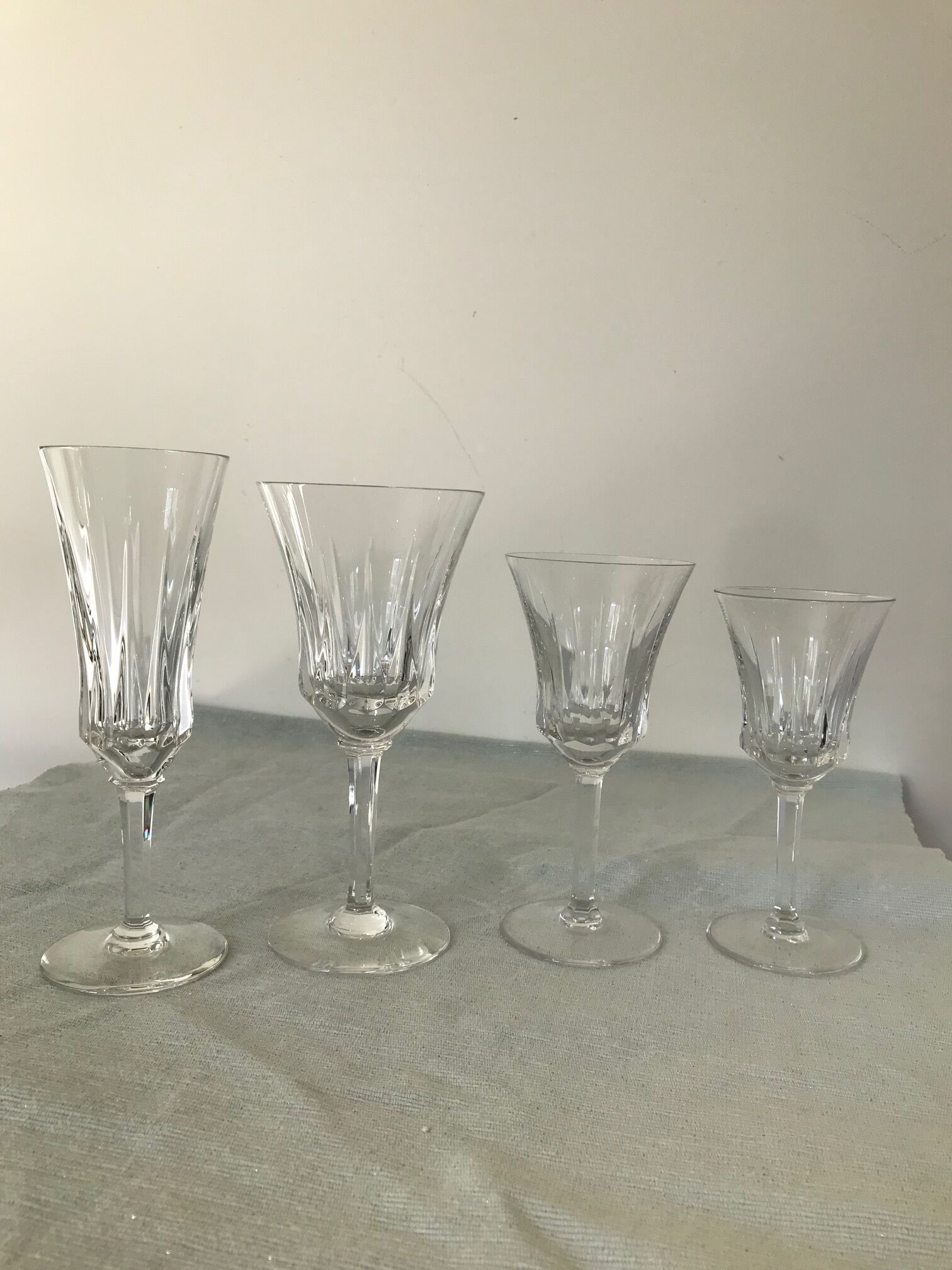 Service of 49 Val St Lambert glasses in cut crystal