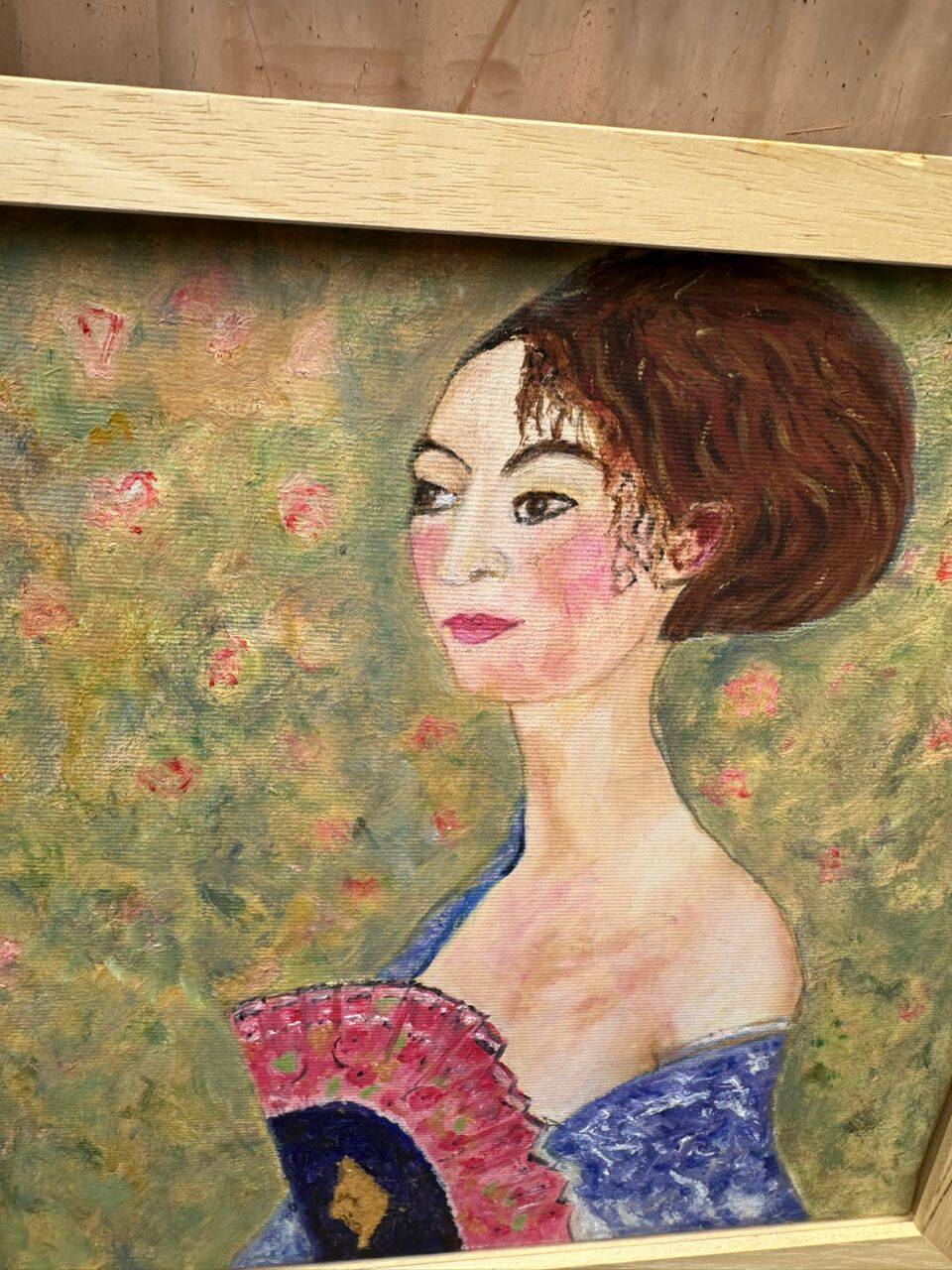 5 tableaux, reproductions peintes à la main hommage à Gustav Klimt