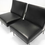 Set of 2 1960s model 51 parallel bar slipper chairs by Florence Knoll for Knoll International