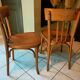 Pair of curved wooden bistro chairs