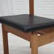 1970s, Danish design, set of 3 church chairs, leather, oak wood.
