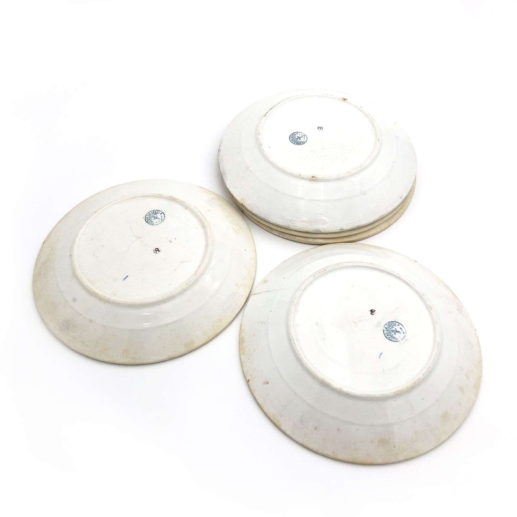 Lot of 5 dessert plates "Pickman de Seville/Cartuja"