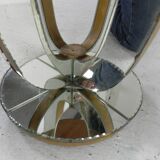Art Deco coffee table, side table, with mirror glass and walnut veneer, 1930s