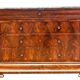 Louois Philippe chest of drawers with double ogees in mahogany and 19th century veneer