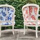 Pair of Louis XV style armchairs. New upholstery with "Coral" pattern.