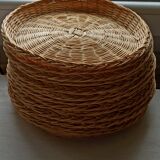 Wall composition of vintage baskets