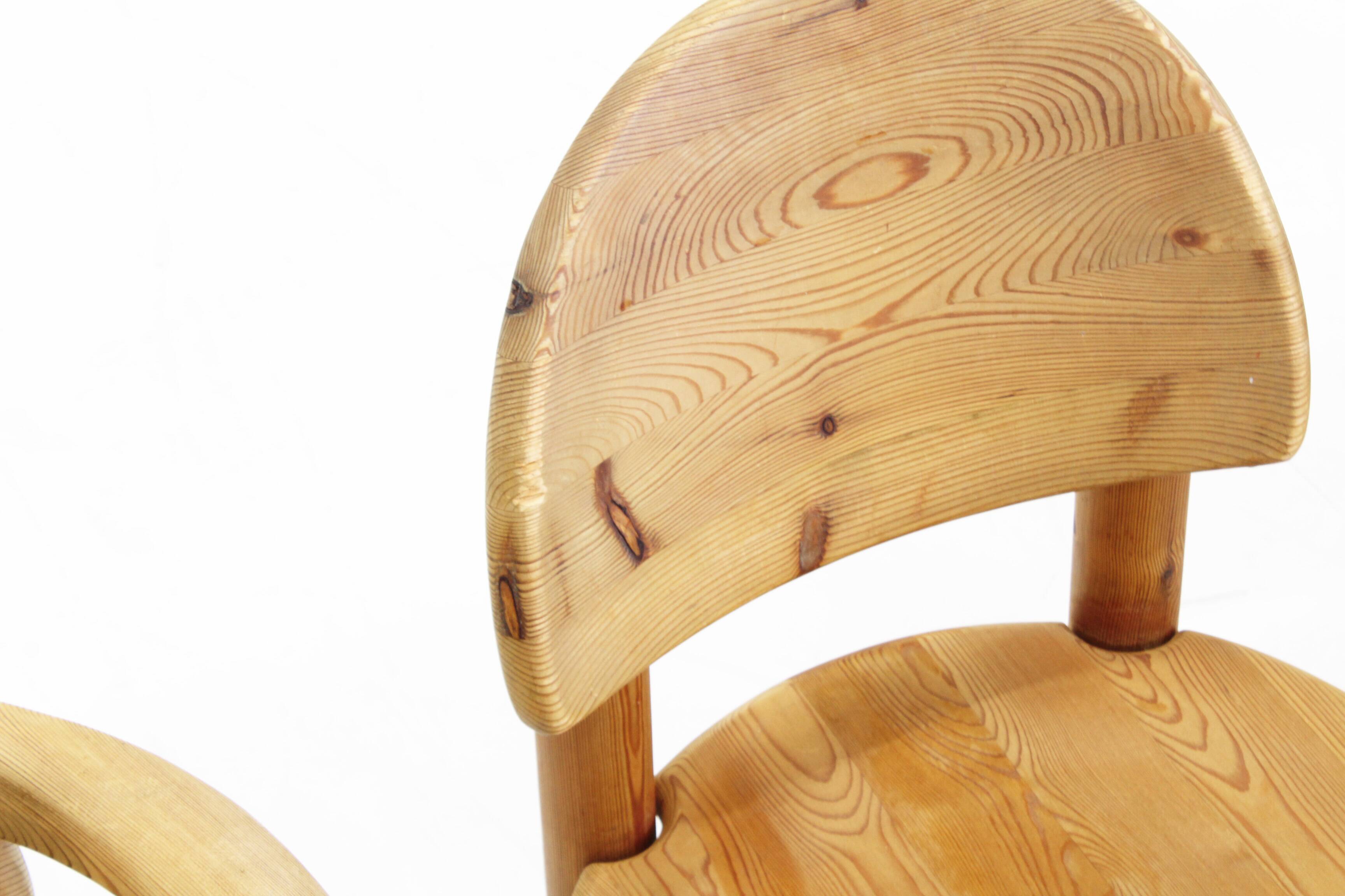 6 x Vintage Dining Room Chairs by Rainer Daumiller pine wood, Denmark, 1970