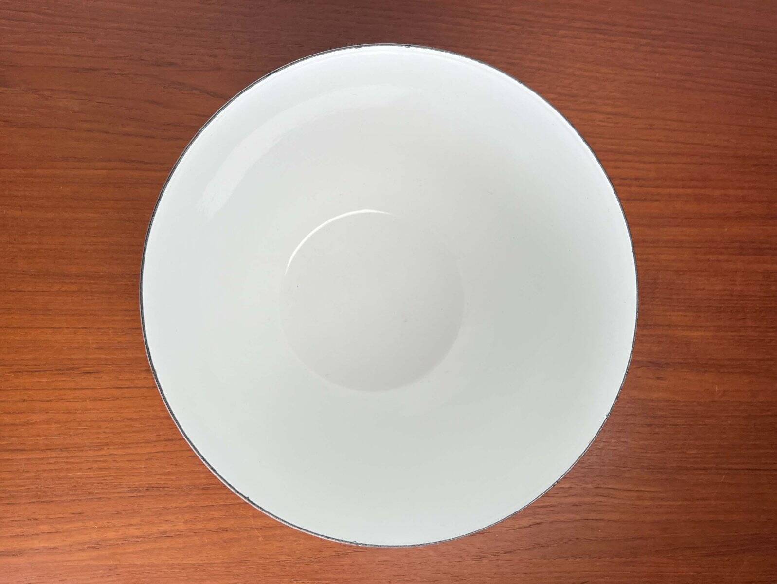 Mid-Century Modern Danish Large White Enamel Bowl, 1960s