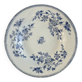 Assiette creuse en terre de fer Terre de Feu de Grigny décor floral bl