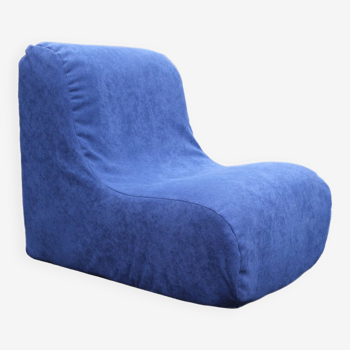 Vintage 70s fireside chair reupholstered in blue