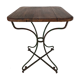 Garden pedestal table metal wood