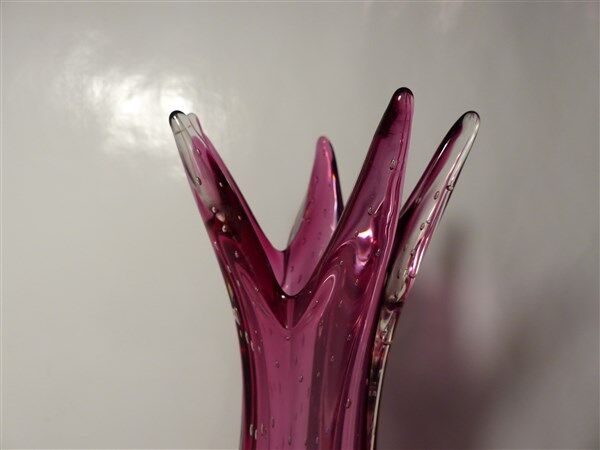 Glass Vase By Murano Bullicante By Archimedes Seguso , Italy.