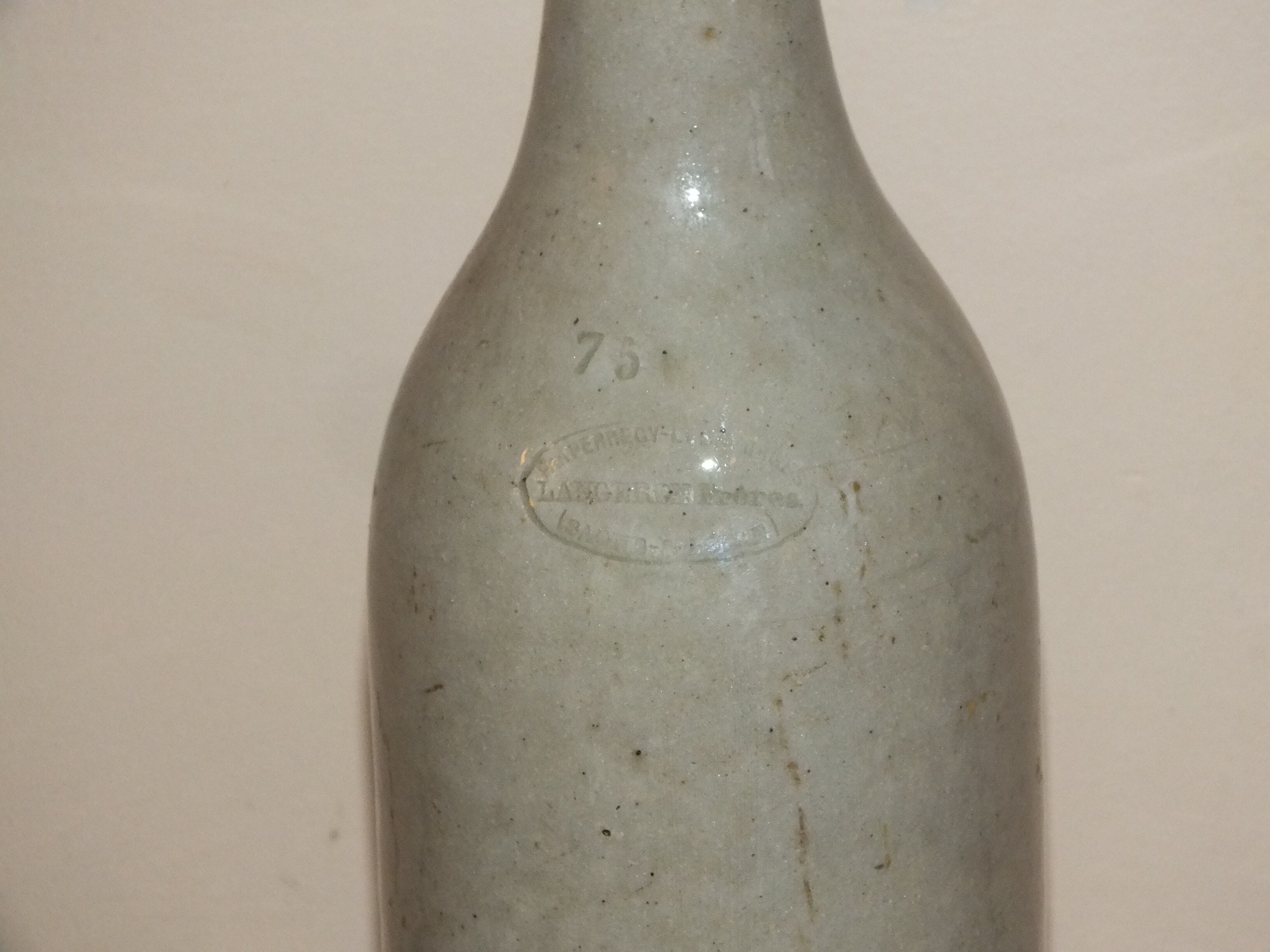 Old bottle in glazed clay of Saône et Loire
