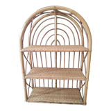 Shelf arch vintage rattan light honey 3 levels