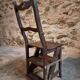 Chaise escabeau de bibliothèque ancienne – Chaise métamorphique en hêtre, France, début 1900