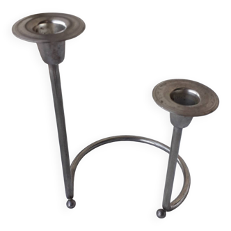 Double metal candle holder